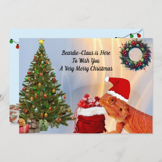 Carte Beardie-Claus - Beardie Dragon (Devant / Derrière)