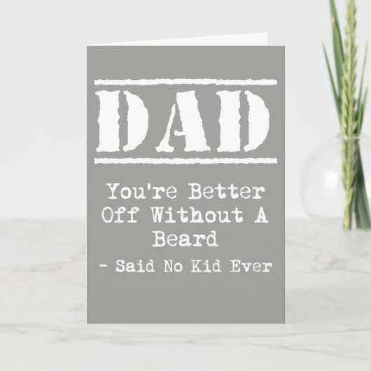 Carte Beards and Moustaches Fathers Day Dad Giftcard (Devant)