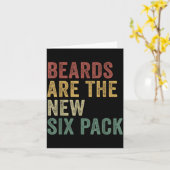 Carte Beards Are The New Six Pack Funny Bearded Men  (Fleur jaune)