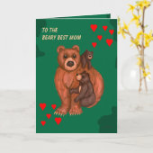 Carte Beary Best Maman (Fleur jaune)