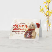 Carte Beary Christmas Holiday Bear Christmas Card Art (Fleur jaune)