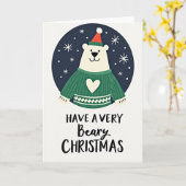 Carte Beary Christmas Polar Bear Card (Fleur jaune)