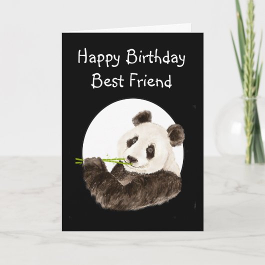 Carte Beary Meilleur Ami avec Panda Aquarelle Cute (Devant)