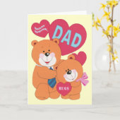 Carte Beary Spécial Papa Ours Famille Fête des pères (Fleur jaune)