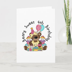 Carte Beary Sweet 4e anniversaire