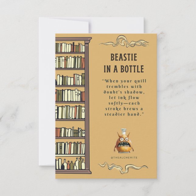 Carte Beastie dans un Signet de bouteille (Devant)