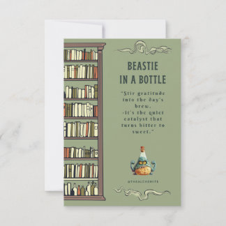 Carte Beastie dans un Signet de bouteille