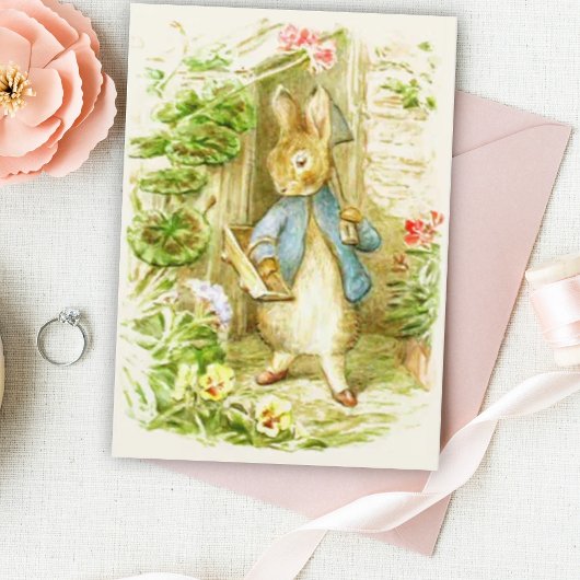 Carte Beatrix Potter Pierre le Lapin dans le Jardin