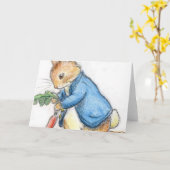 Carte Beatrix Potter Rabbit Carrot (Fleur jaune)