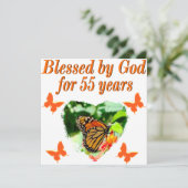 CARTE BEAU 55E ANNIVERSAIRE BOUTTERFLY (Debout devant)