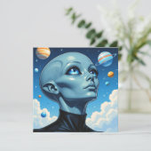 Carte Beau Alien extra-terrestre Être (Debout devant)