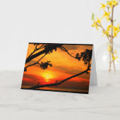 Carte Beau Anniversaire Du lever Au coucher Du Soleil (Fleur jaune)