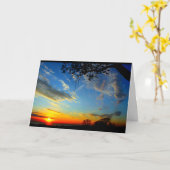 Carte Beau Anniversaire Du lever Au coucher Du Soleil (Fleur jaune)