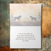 Carte Beau aquarelle Cheval au coucher du soleil Anniver