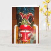 Carte Beau art traditionnel sri-lankais de masques de fe (Fleur jaune)