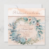 Carte Beau Baby shower de fille (Devant)