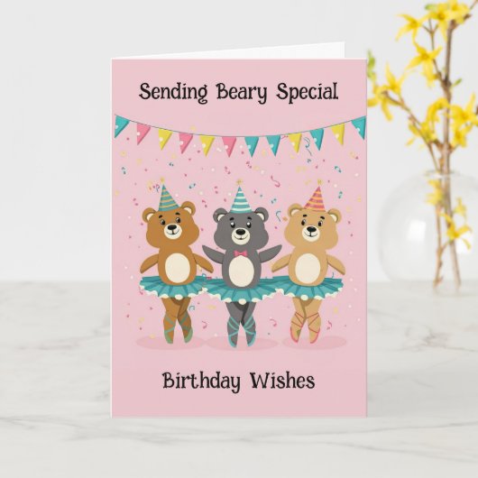 Carte Beau Ballet Anniversaire (Fleur jaune)