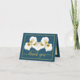 Carte Beau Blanc Calla Lilies Floral Chic Merci