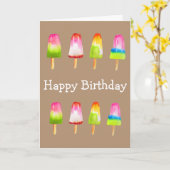 Carte Beau bloc de glace de popsicle (Fleur jaune)