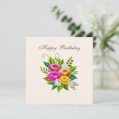 Carte Beau Bouquet de fleurs colorées (Debout devant)