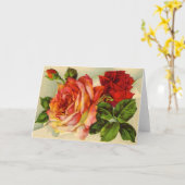 Carte Beau bouquet de rose Vintage (Fleur jaune)