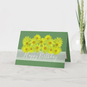 Carte Beau Bouquet Floral Maisies Jaunes Anniversaire