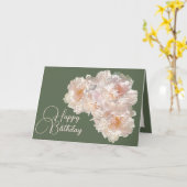 Carte Beau Bouquet Floral Peonies roses Anniversaire (Fleur jaune)
