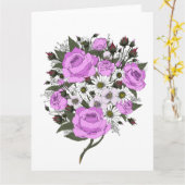 Carte Beau bouquet rose (Fleur jaune)