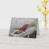 Carte Beau cardinal avec dicton (Fleur jaune)