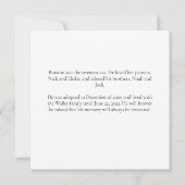 Carte Beau Cat Memorial Personnalisé Animaux de compagni (Dos)