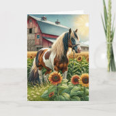 Carte Beau cheval à thème | Joyeux anniversaire (Devant)