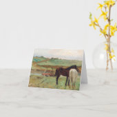 Carte Beau Cheval dans un Pré Degas Anniversaire (Fleur jaune)