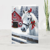 Carte Beau Cheval de Vacances avec Cardinal Personnalisé (Devant)