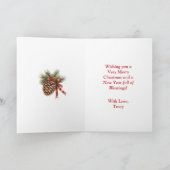 Carte Beau Cheval de Vacances avec Cardinal Personnalisé (Intérieur)