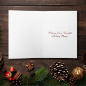 Carte Beau Cheval et vacances d'hiver Holly Noël