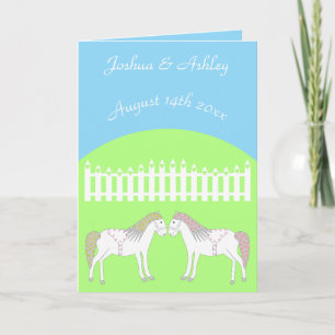 Carte Beau Cheval Mariage Blanc Personnalisé