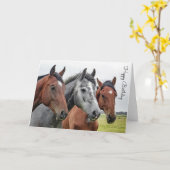 Carte Beau Cheval Personnalisé Anniversaire (Fleur jaune)