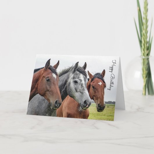 Carte Beau Cheval Personnalisé Anniversaire (Devant)