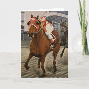 Carte Beau Cheval Réjouit les Propriétaires dans une Cou