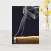 Carte Beau cigare avec de la fumée (Fleur jaune)
