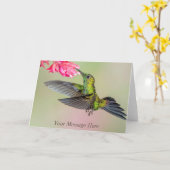 Carte Beau colibri personnalisé (Fleur jaune)