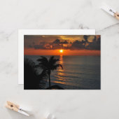 Carte Beau coucher de soleil de Cancun (Devant/Arrière en situation)