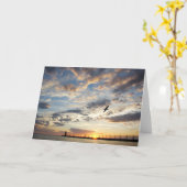 Carte Beau coucher de soleil nuageux sur le lac Michigan (Fleur jaune)
