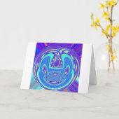 Carte Beau cyan bleu kaléidoscope vectoriel design (Fleur jaune)