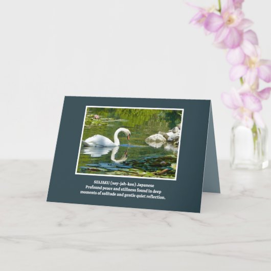 Carte Beau Cygne /Réflexion calme (Orchidée)