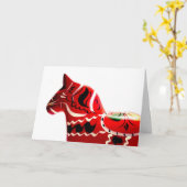 Carte Beau Dala-Horse suédois orangé (Fleur jaune)
