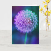 Carte Beau Dandelion sur Vert et Bleu Arrière - plan (Fleur jaune)