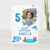 Carte Beau Dauphin Sea Animaux Photo Anniversaire (Devant)