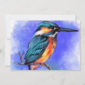 Carte Beau dessin d'oiseaux de martin-pêcheur - Joyeux a (Dos)