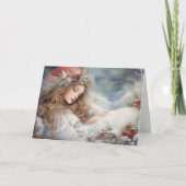 Carte Beau dormant Noël Angel Vacances (Devant)